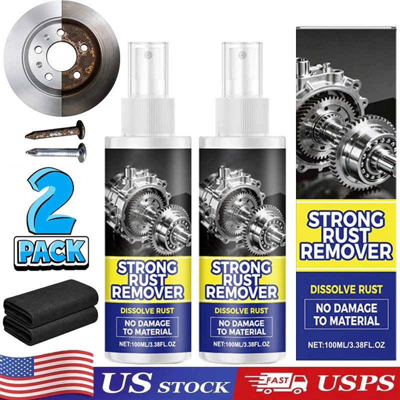 2X Strong Rust Remover 100ml Powerful Rust Removal Spray For Cars &Tools US
