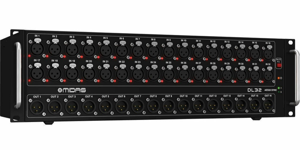 Midas DL32 32x16 Digital Stage Box with Midas Preamps AES50 Network Audio