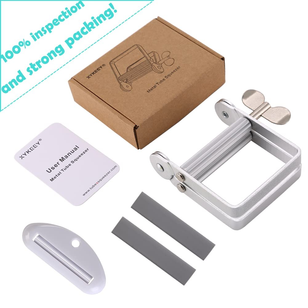 Toothpaste Squeezer, Metal Tube 1 Count (Pack of 1), Silver