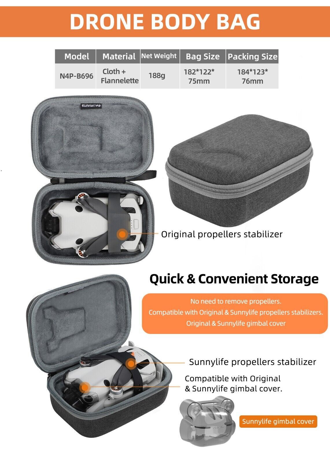 Drone Body Carry Case for DJI Mini 4 Pro