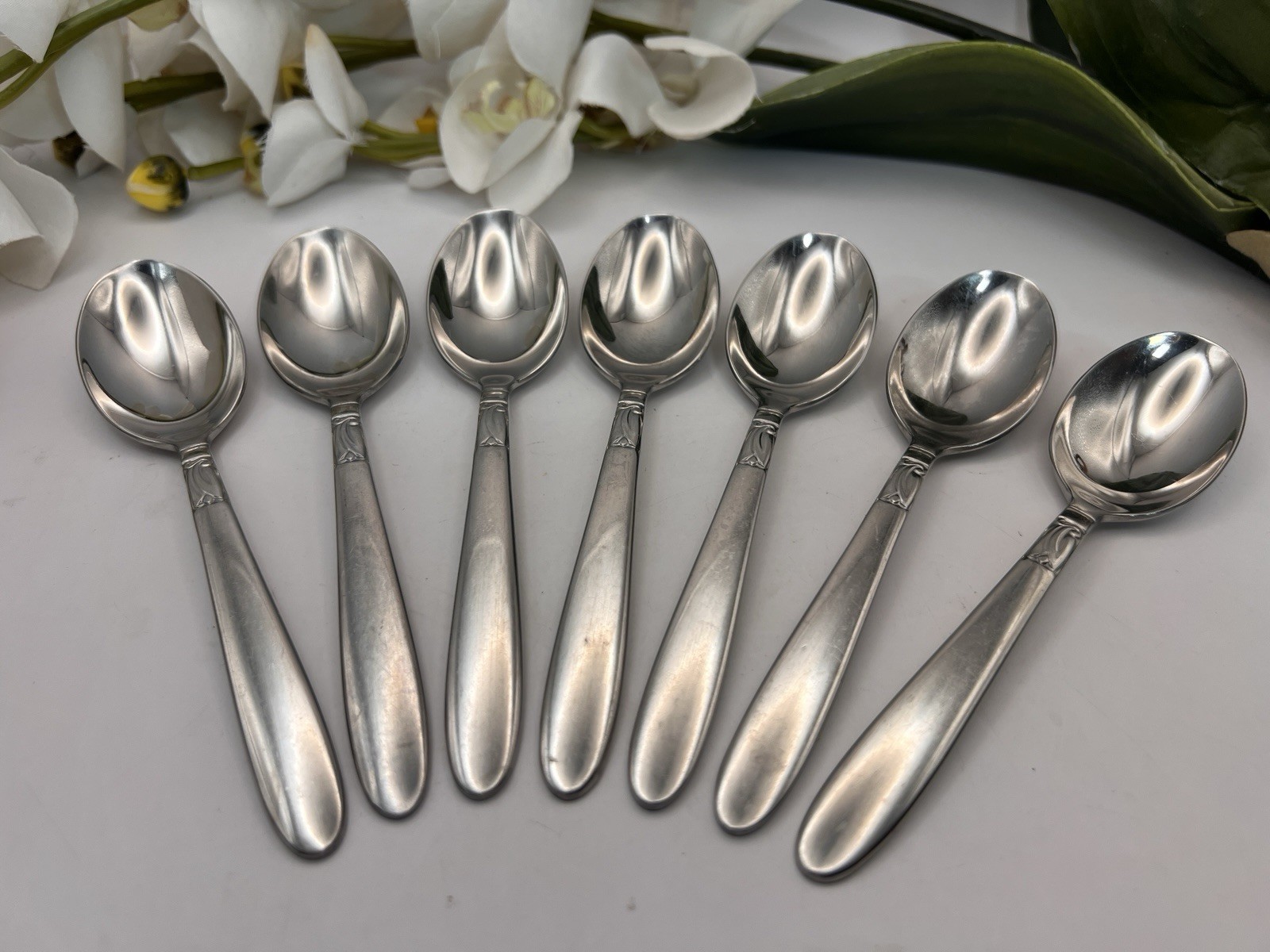 Creation I International Stainless Lot of 7 Teaspoons 5 3/4" MCM