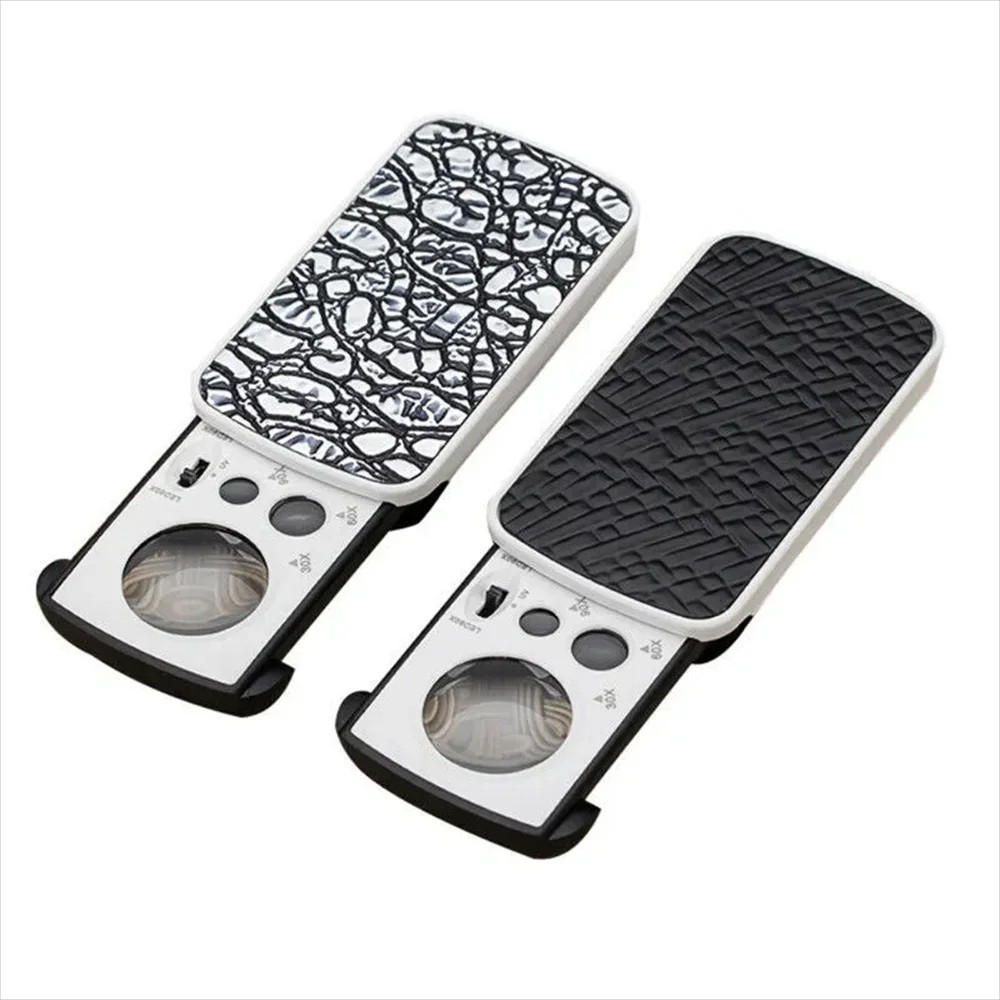 Pocket magnifying glass jeweler's loupe 90x 60x 30x magnification 3x