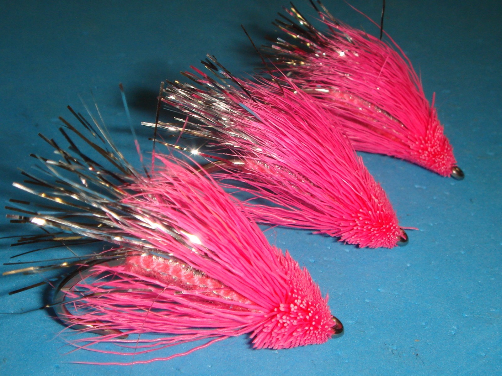FLY FISHING FLIES - Pink COHO (Salmon) MUDDLER Streamers size #2/0 (6 pcs.)