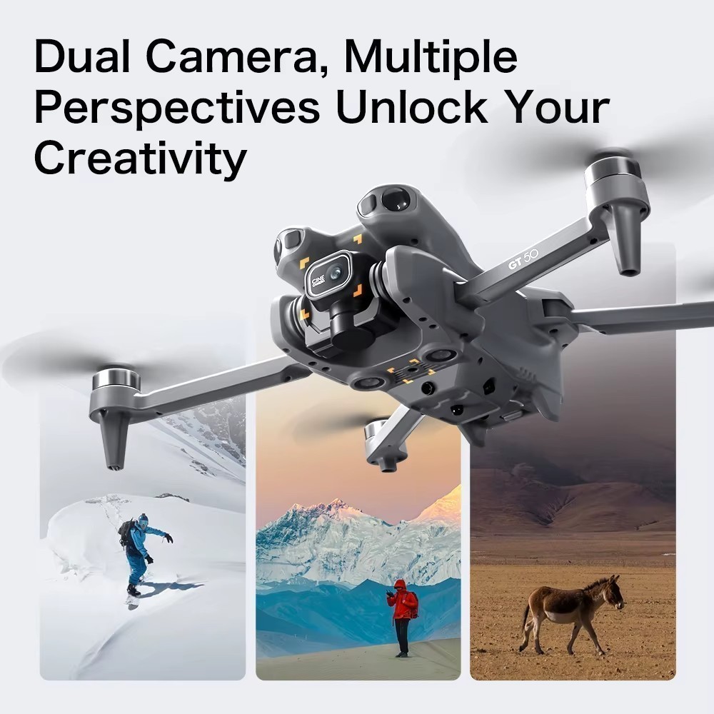 GT50 Brushless Drone 8K Dual Camera 4.3" Screen Obstacle Avoidance RC Quadcopter