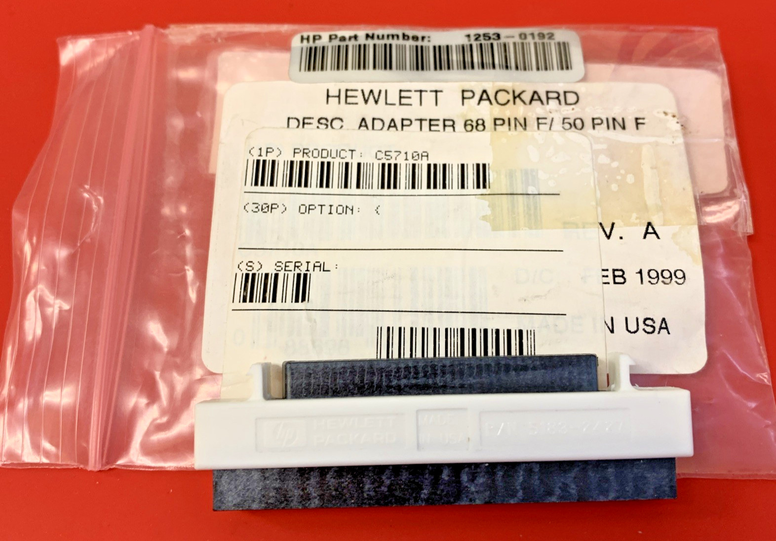 HP SCSI Adapter * P/N 5183-2427 * C5710A HD 68-pin F to 50-pin F -   NOS [USA]