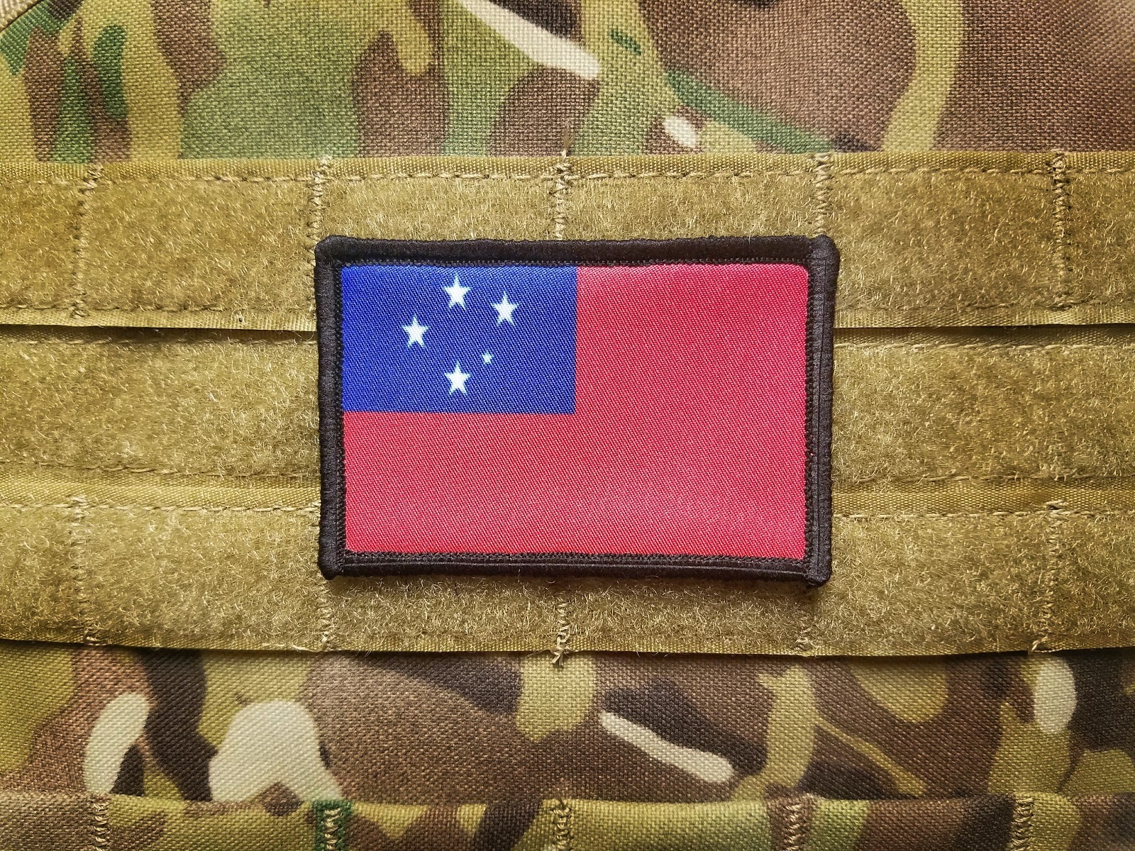 SAMOA Samoan Flag 2x3" Hook Backed Tactical Patch Oceania Upolu Savai'i
