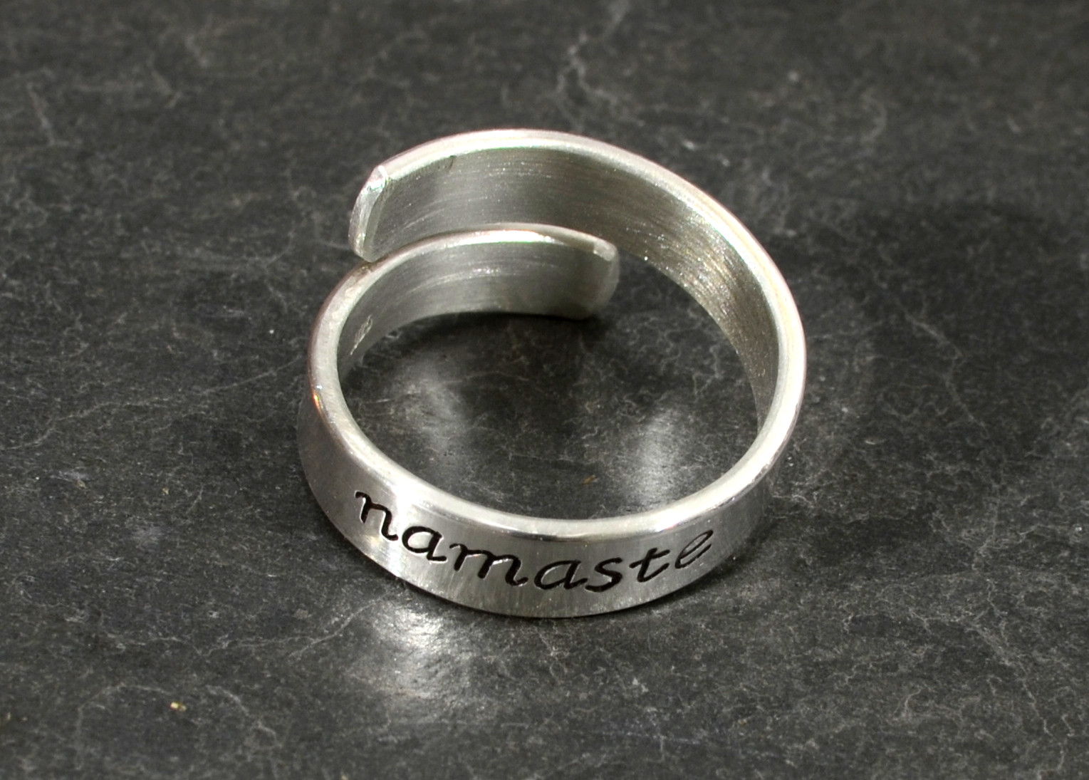 Sterling silver namaste bypass ring