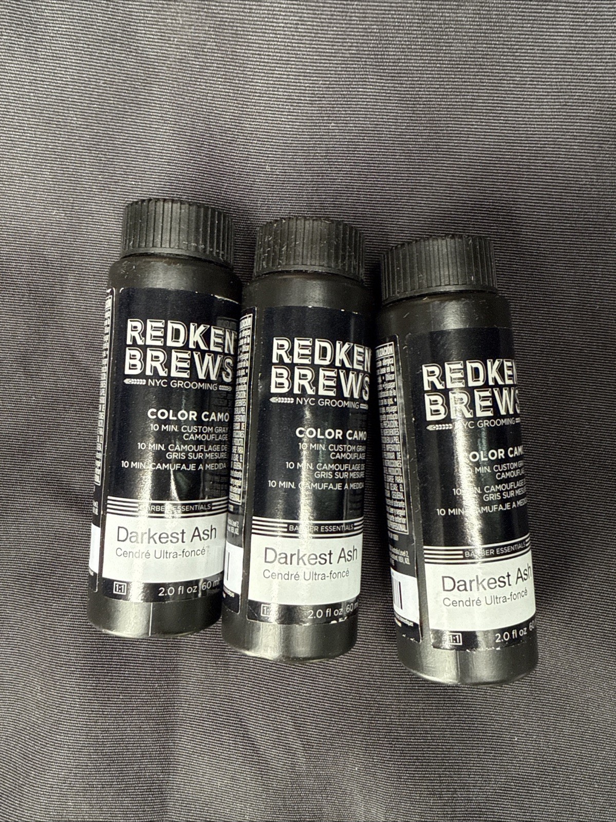 Lot Of 3 Redken Brews 5 Minute Color Camo Darkest  Ash 2oz Hair Color free shipp