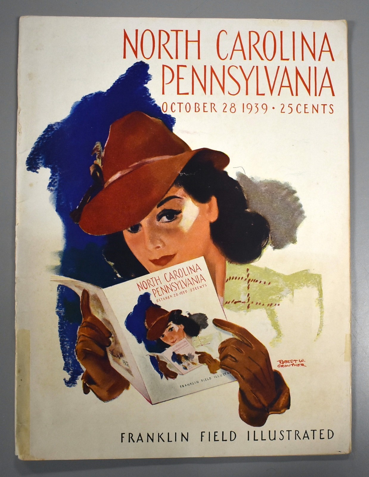 North Carolina vs Pennsylvania Oct 28th 1939 Official Program & Ticket Stub RARE
