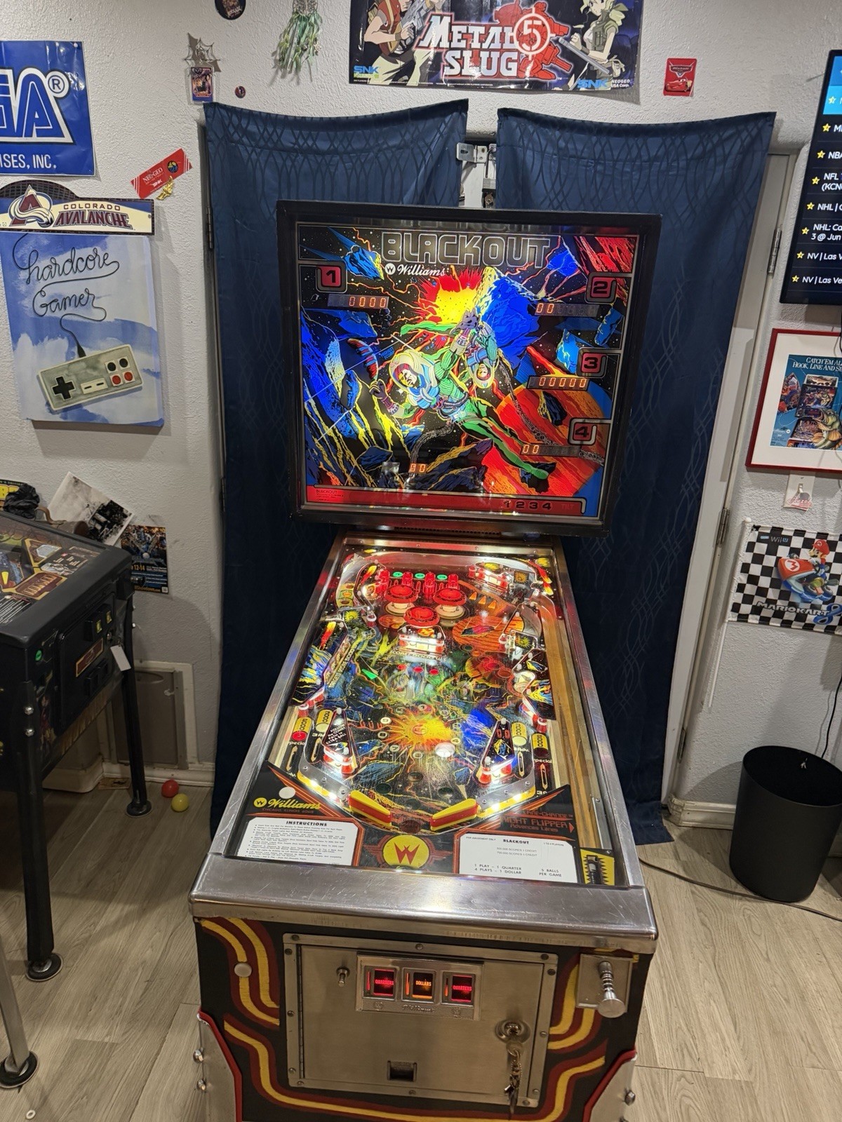 pinball machine Williams Blackout, Fully serviced redone!