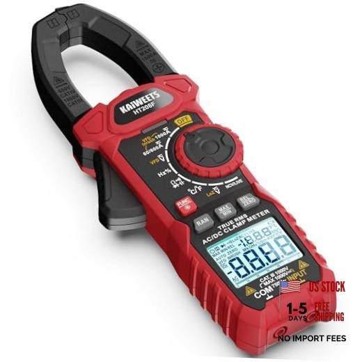 Inrush Digital Clamp Meter 1000A with Backlit; Multimeter TRMS 6000 HT208F