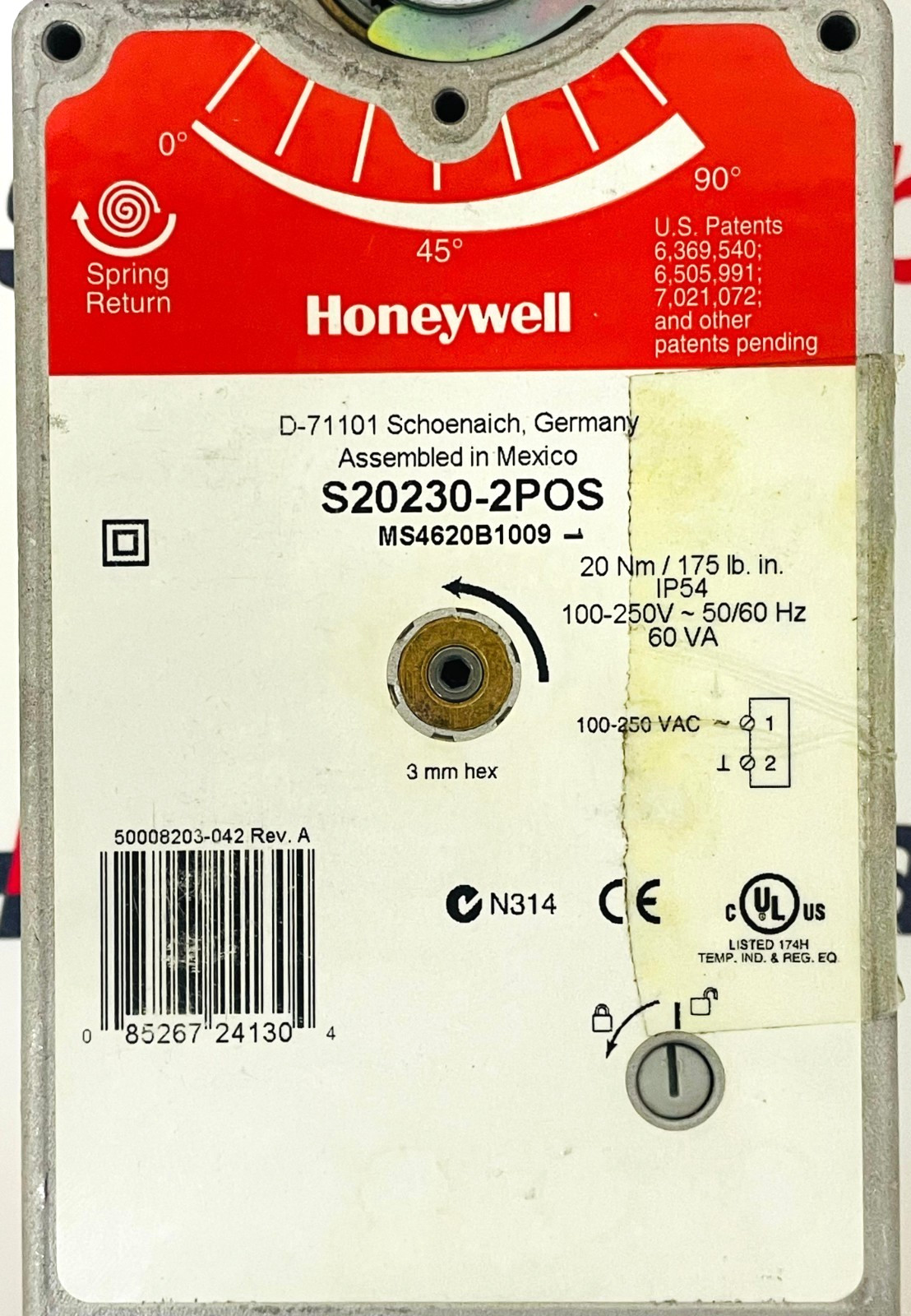 HONEYWELL S20230-2POS Damper Actuator
