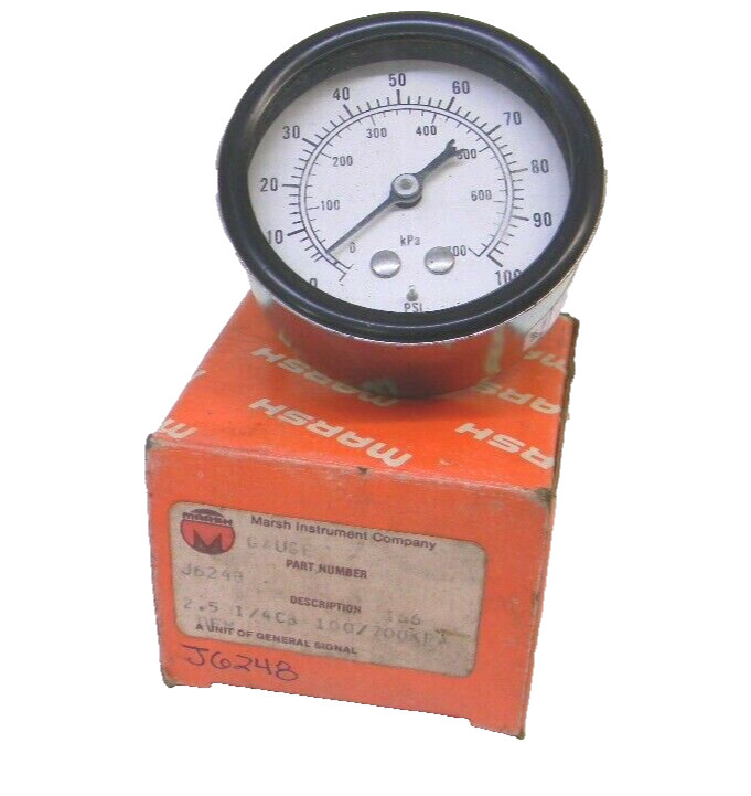 New Marsh Gauge J6248 - 2.50" (PSI: 0-100) Pressure Gauge