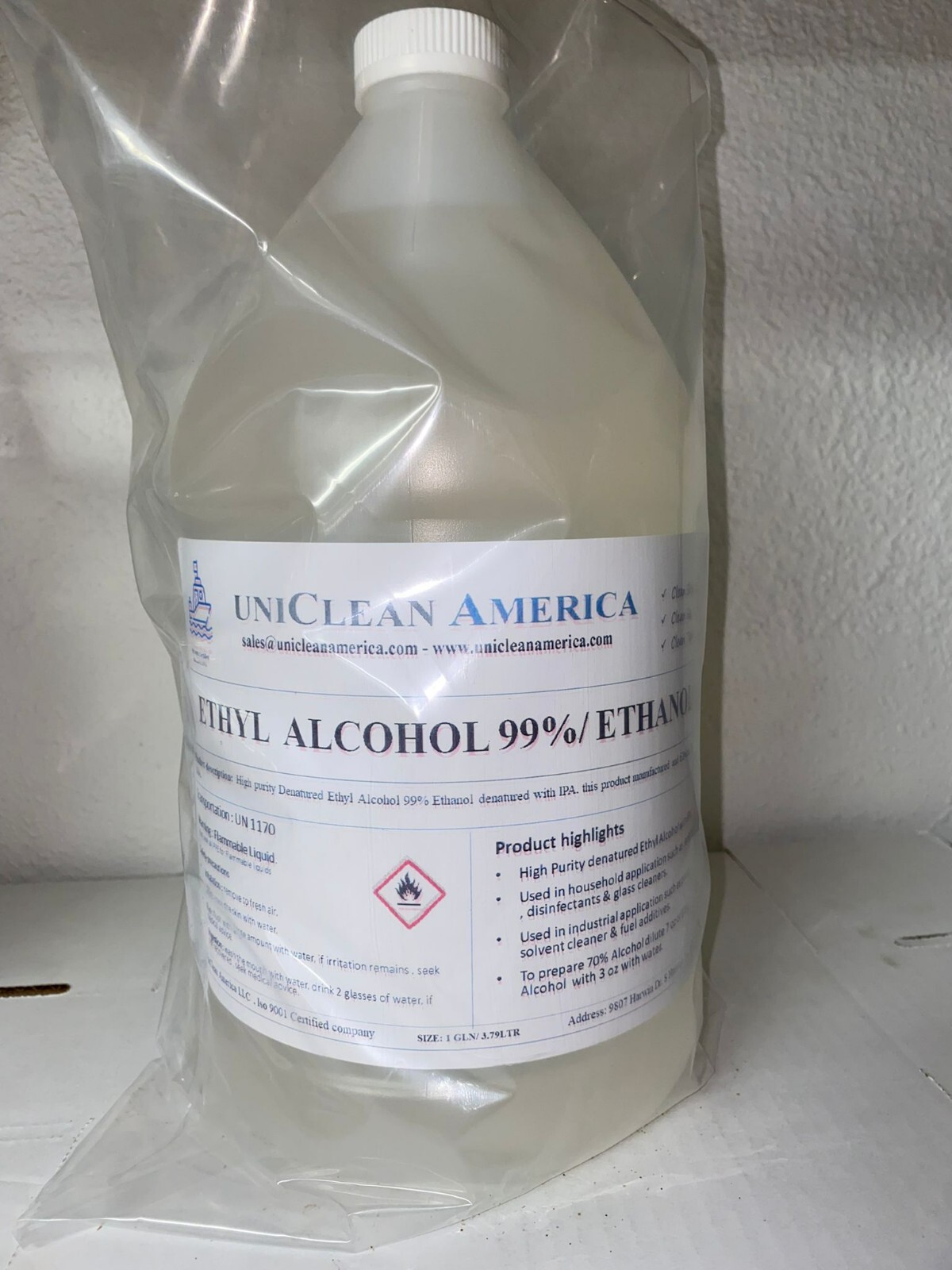 Denatured Ethanol 99% - Ethyl Alcohol - made in USA
