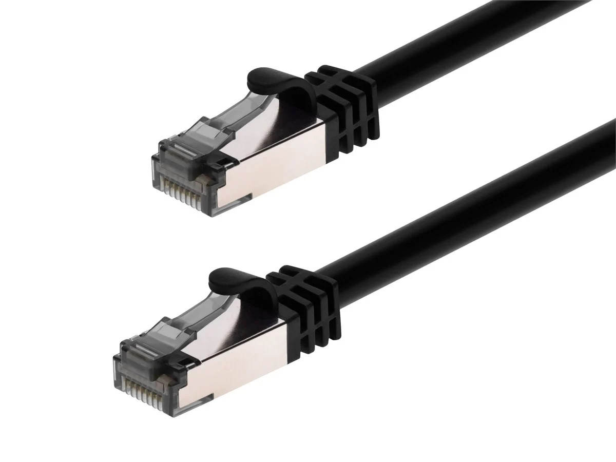 Monoprice Cat8 26AWG S/FTP Ethernet Network Cable - 50ft - Black, 2GHz, 40Gbps