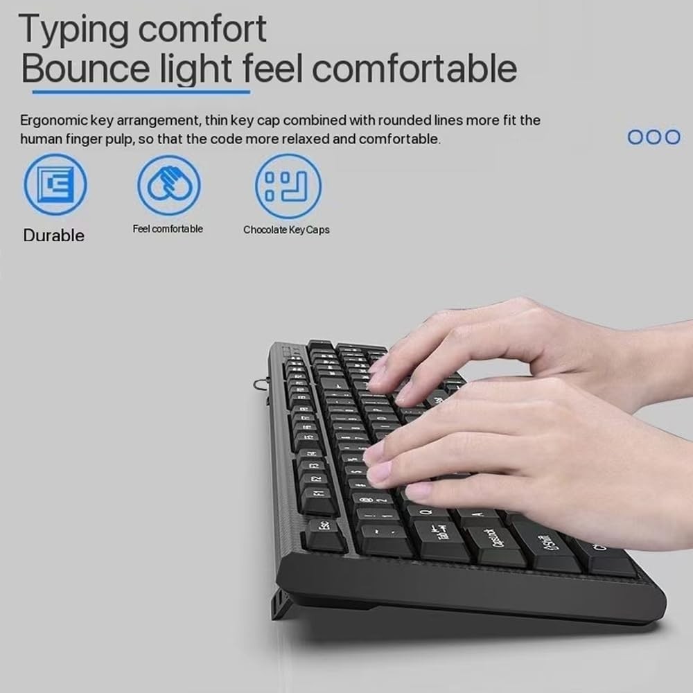 Large Print Keyboard, USB Wired Computer Keyboard with Retro Keycaps, Numeric...