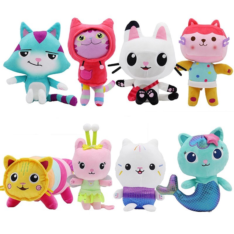 Gabby Dollhouse Plush Toy Mercat Cartoon Stuffed Animals Mermaid Car Cat Plushie