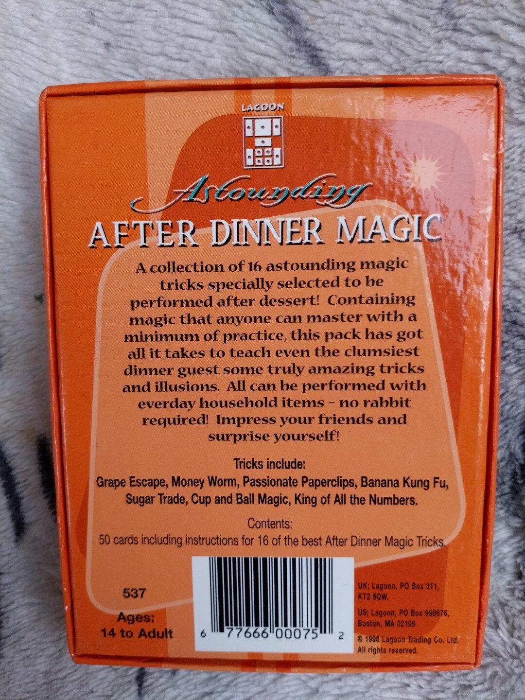Lagoon Astounding After Dinner Magic Instruction Cards