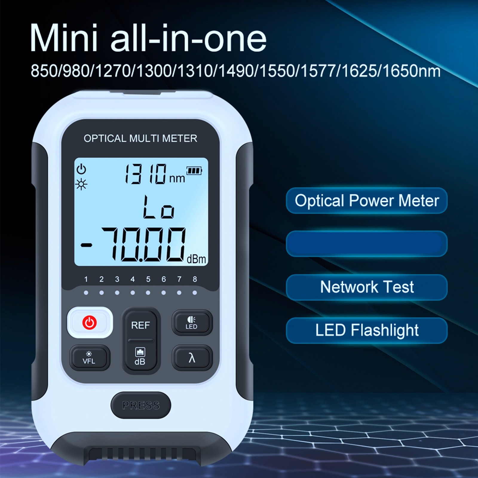 Multifunctional Optical Power Meter Accurate Tester For Engineering White For