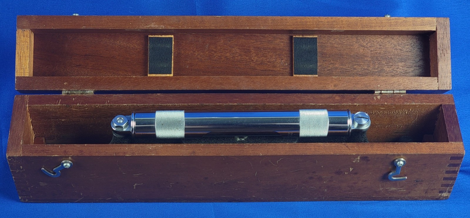 Starrett 98-12 12" Machinists Precision Level w/ Cross Vial & Original Wood Case