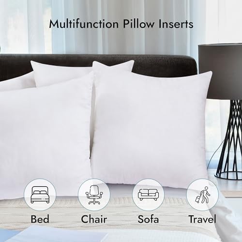 Pack of 2 White 20x20 Pillow Inserts - Down Alternative Throw