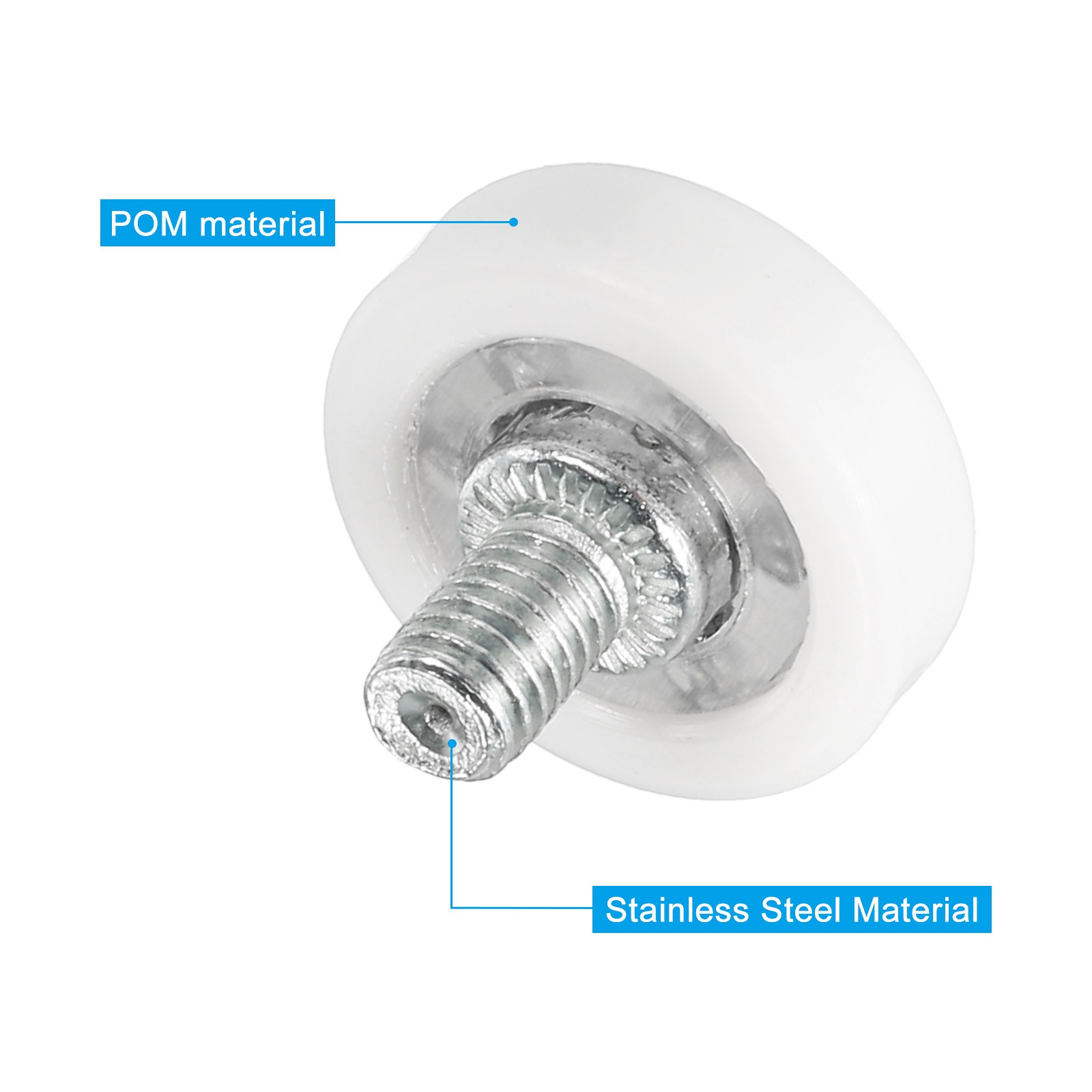 4 Pack 22mm Drawer Rollers Plastic Drawer Pulley Bearing Small Pulley
