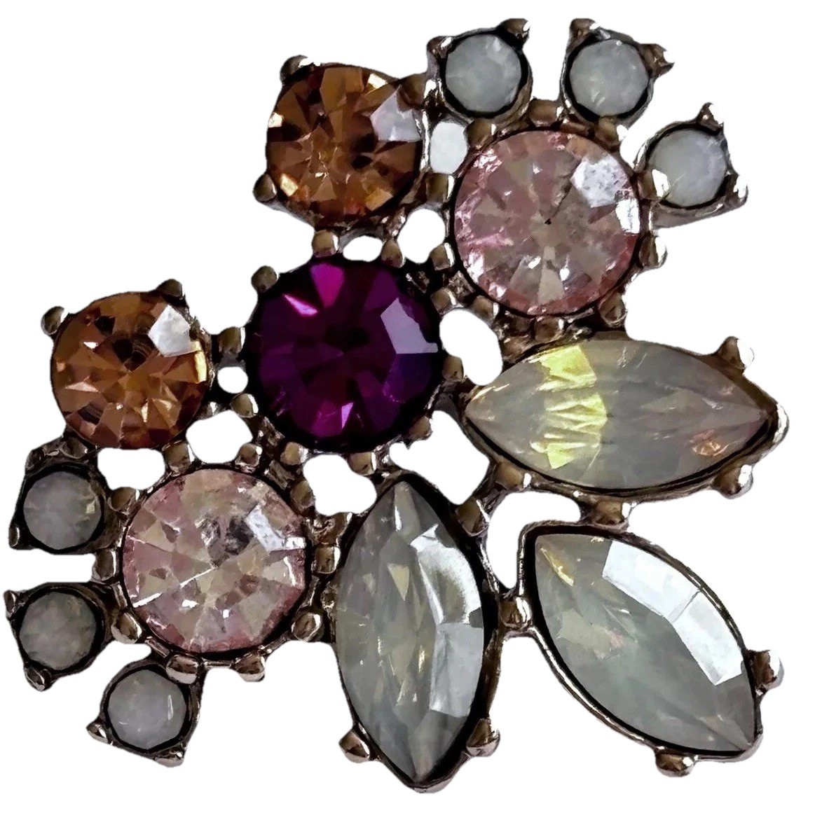 Translucent Vintage Earrings/ Pink & Opalescent Shades In White
