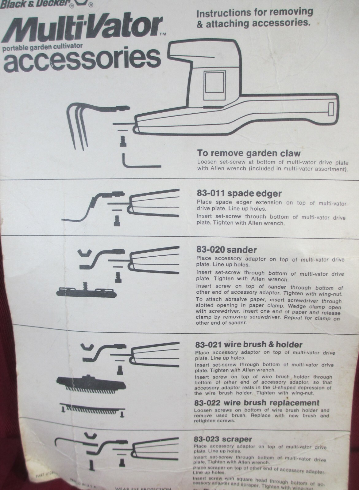 BLACK & DECKER MULTI VATOR SCRAPER 83-023 ACCESSORY GARDEN PAINT FLAKING BLISTER
