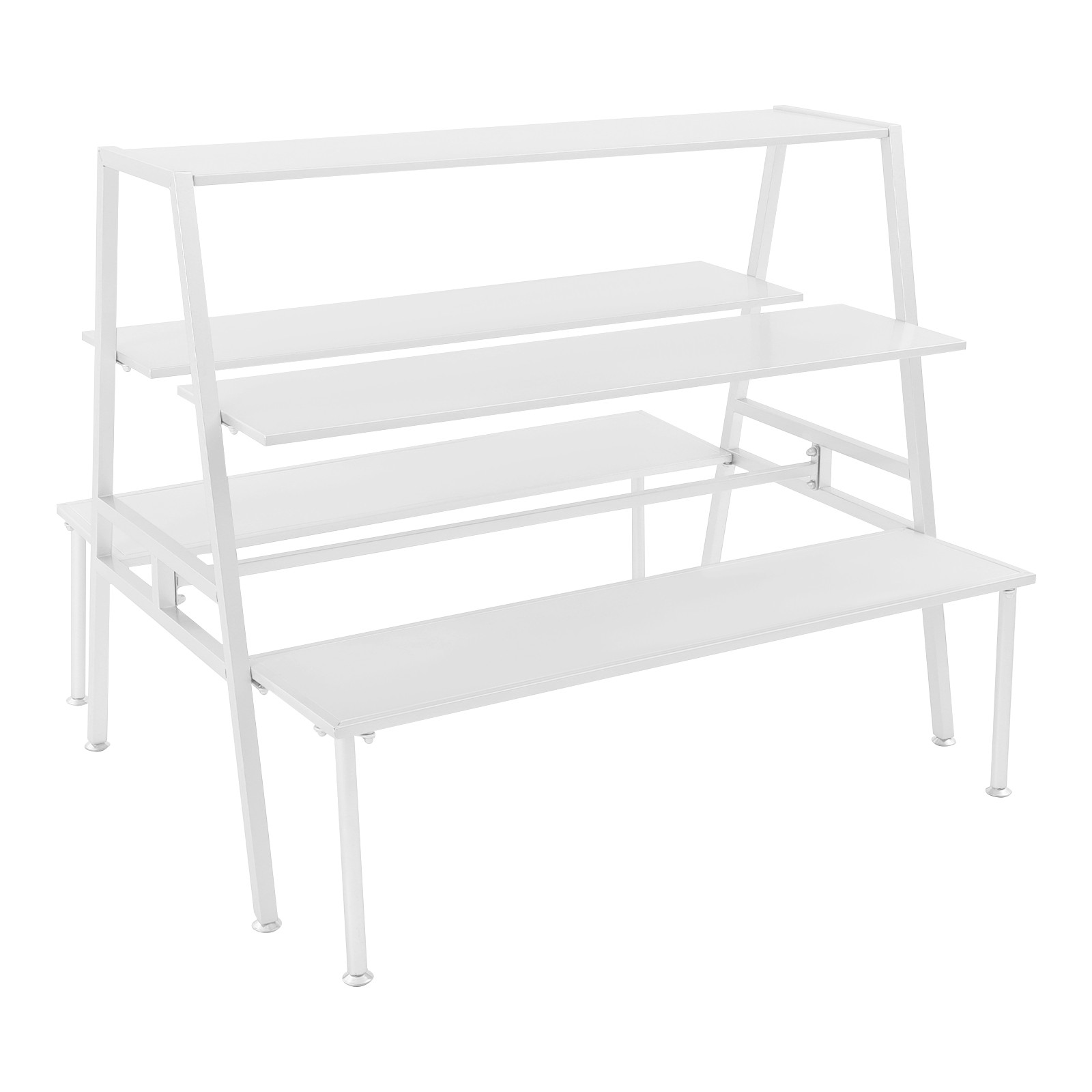 Modern Standing Display Rack, Double Side Clothing Shop Display Tables White