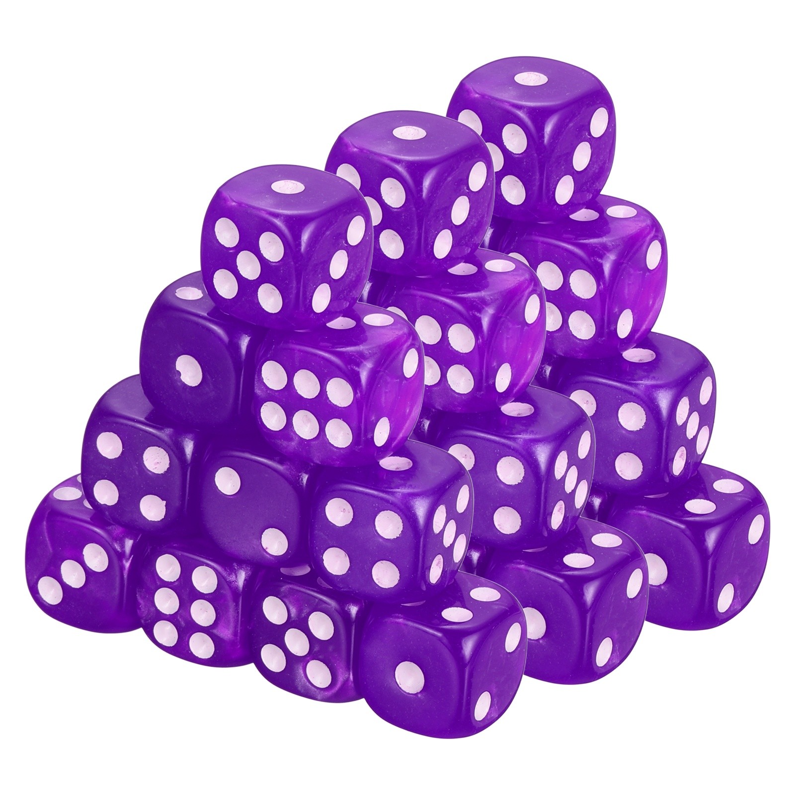 48Pcs Polyhedral Dice 12mm Pearl Pattern Square Dice, Purple