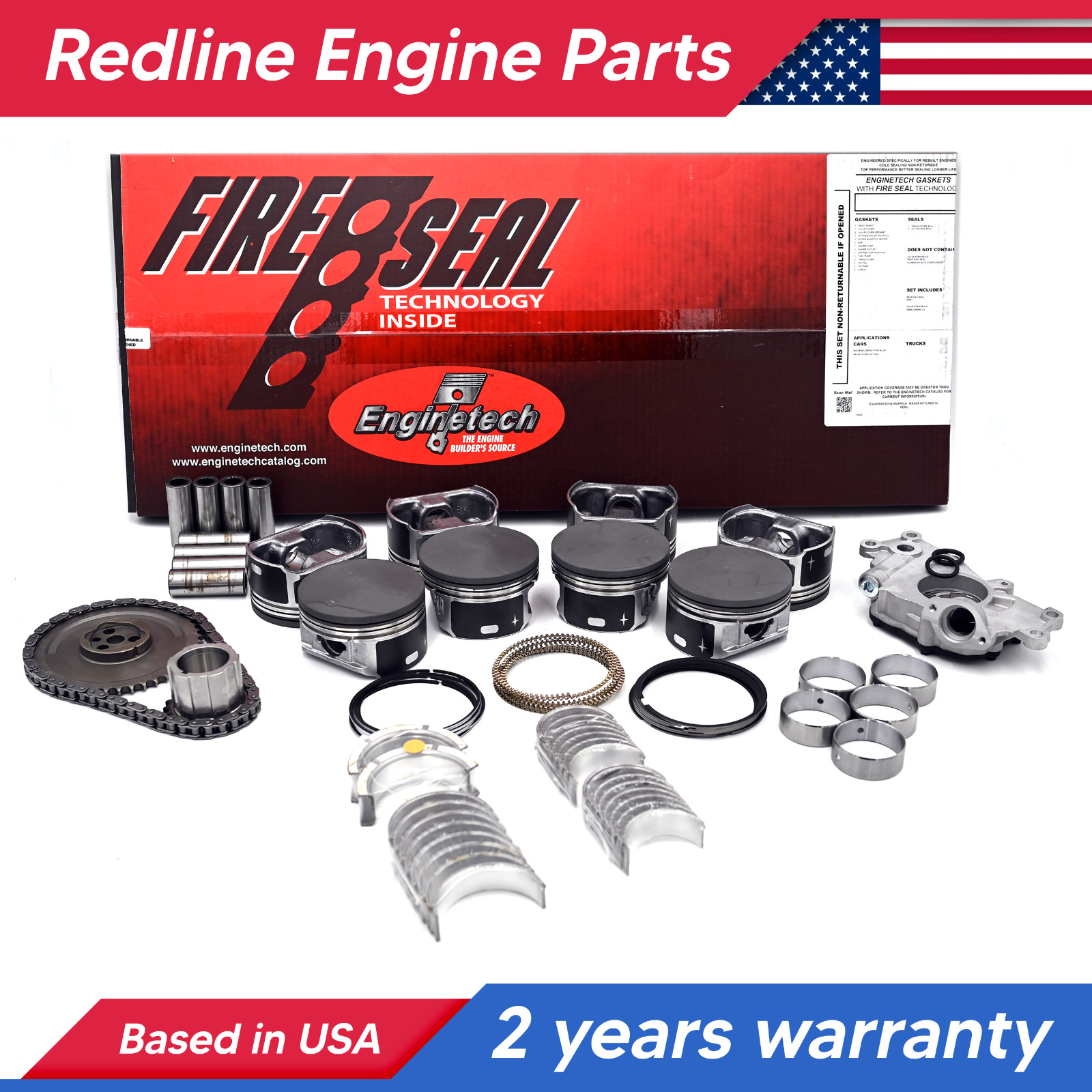 5.3 5300 Engine Rebuild Kit  Flat Tops FIT 05-09 Chevy 5.3L LS LH6 LY5 LC9 LMG