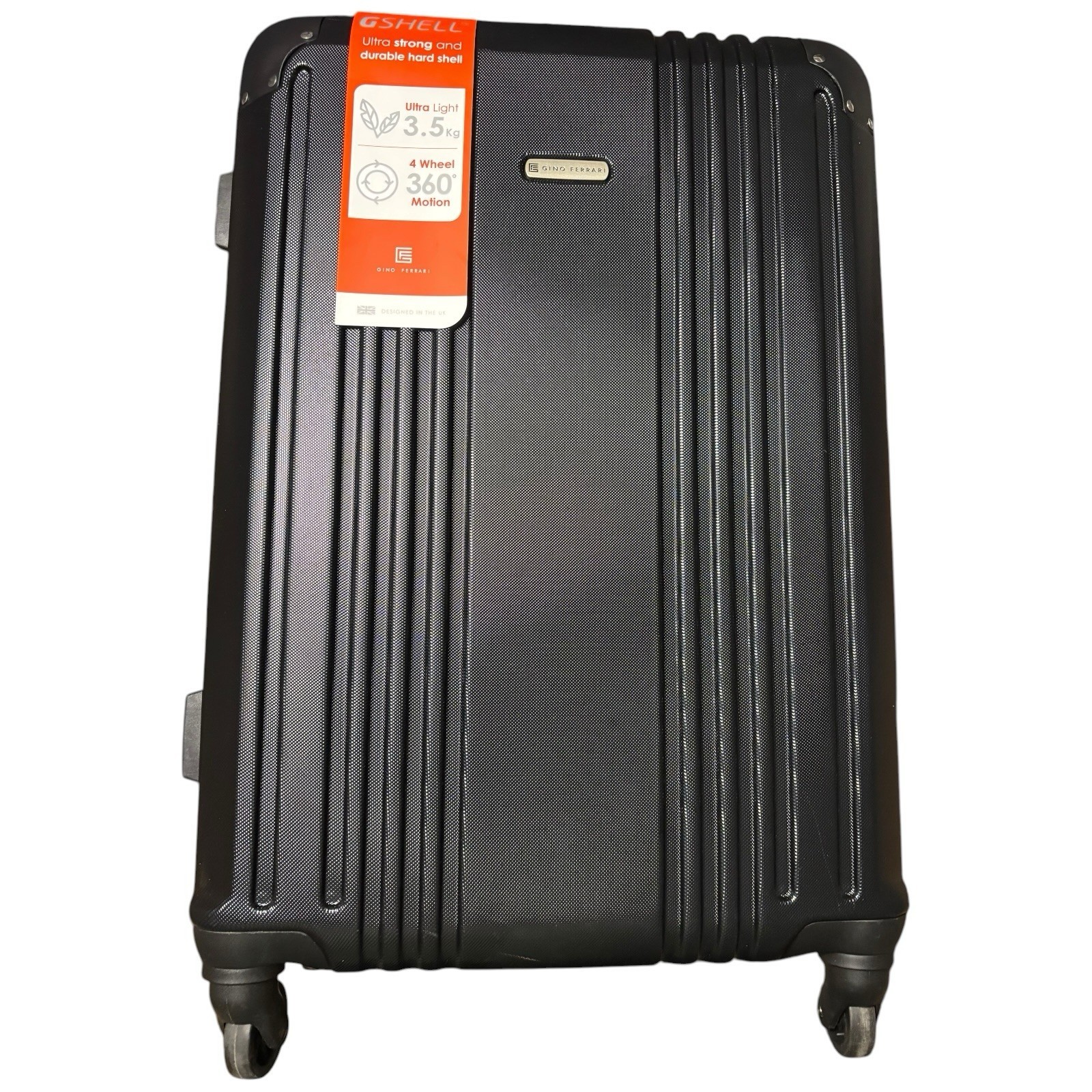 Gino Ferrari Volar Medium Suitcase Business Travel Luggage - Black Hard Shell