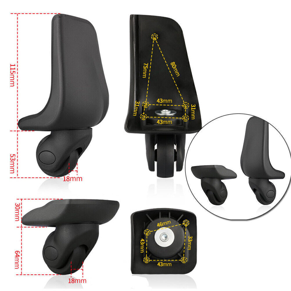 Luggage Suitcase 360° Swivel Wheel Spinner Caster Repair Mute Wheels Replacement