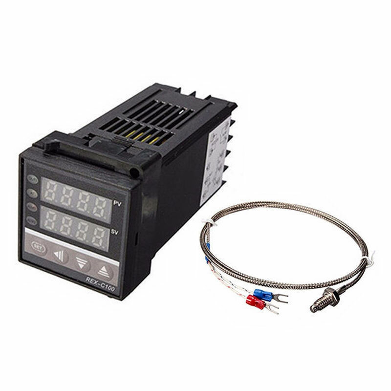 PID REX-C100 Temperature Controller & K Thermocouple Probe Sensor NEW OB19