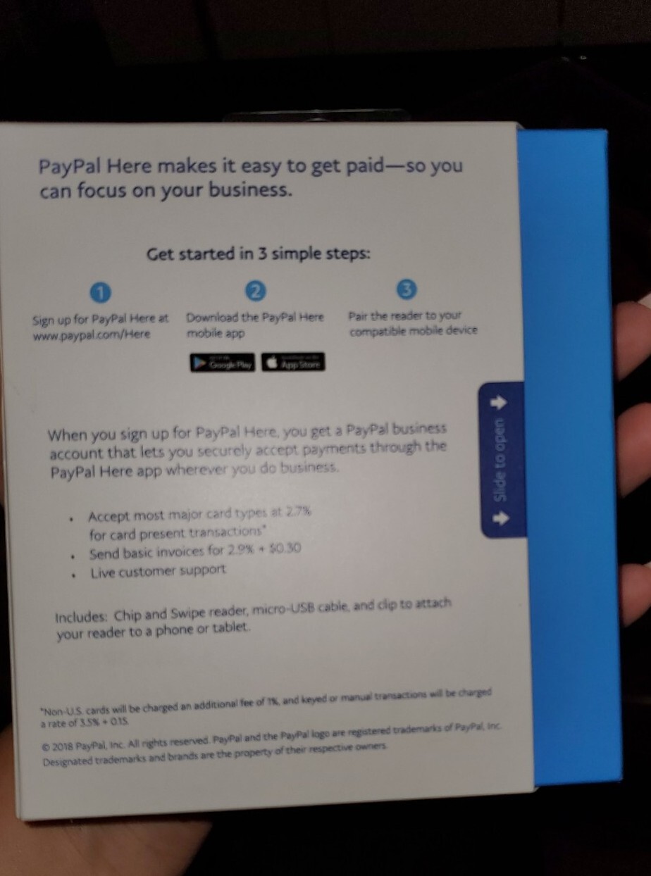 PAYPAL HERE CHIP & SWIPE CARD READER NIB