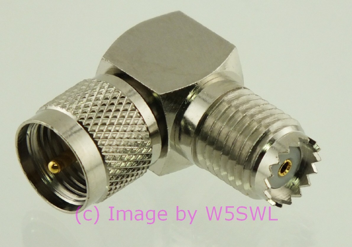 Premium W5SWL Series Mini-UHF Coax Connector Right Angle 90 Degree Elbow Adapter