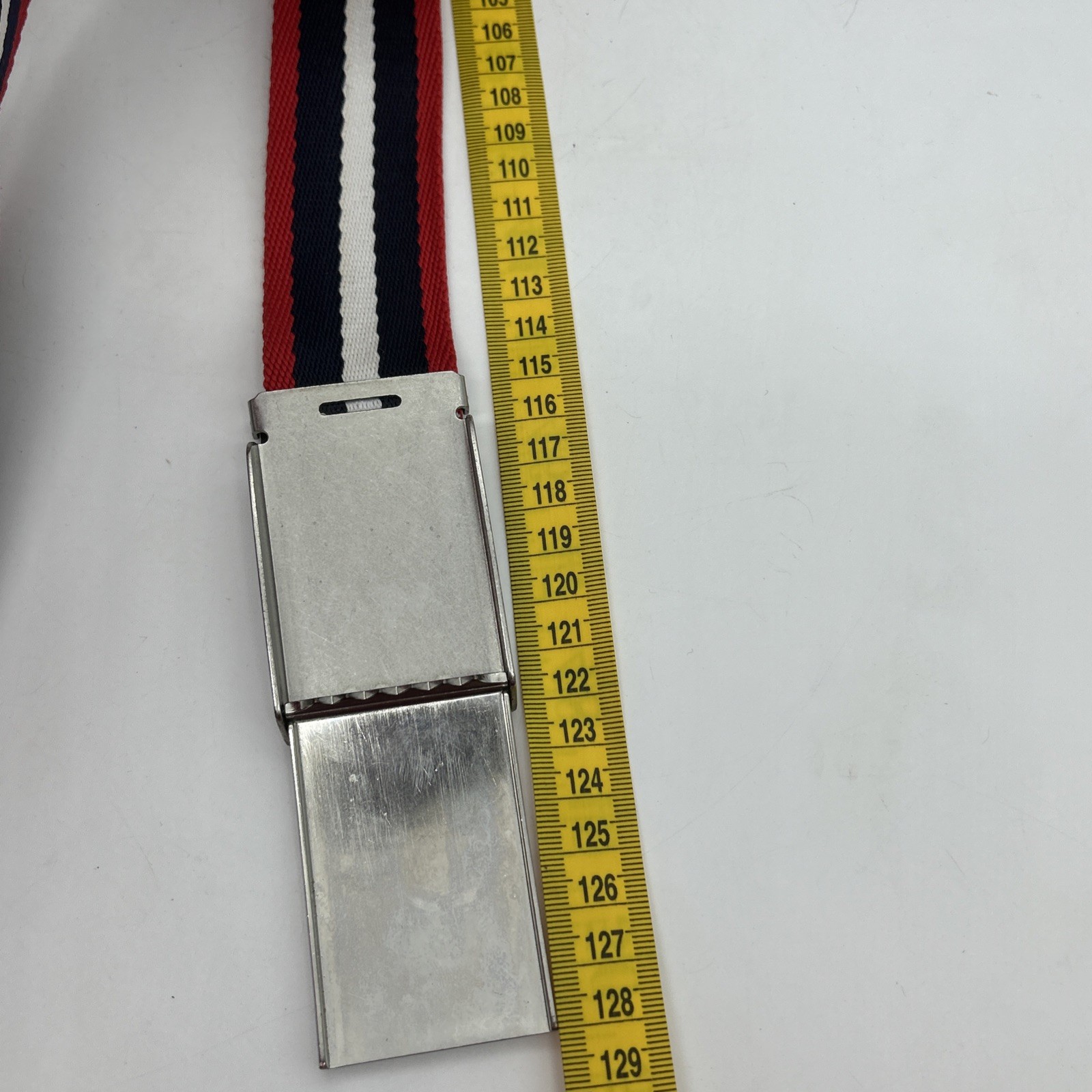 BMW Motorsport Men's Belt 115cm Webbing Metal Buckle Red White Blue