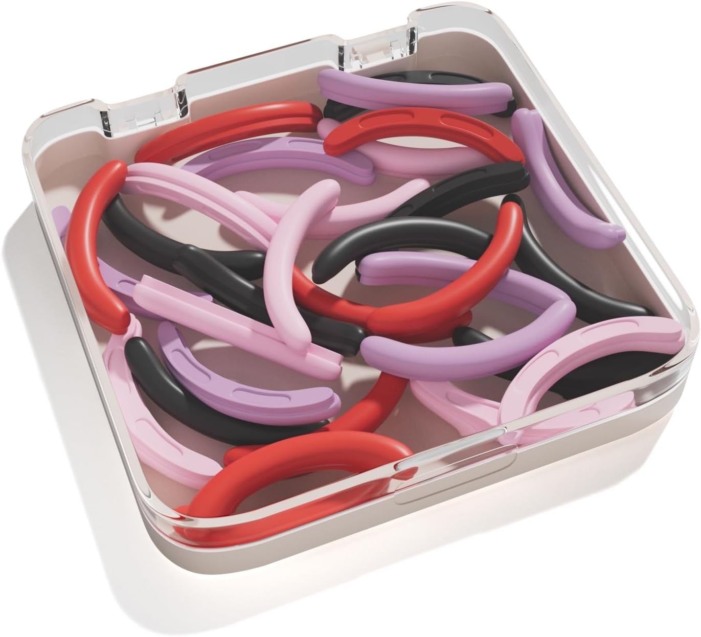 32PCS Eyelash Curler Refills with a Square-Case, Colorful Eyelash Curler Pads, C
