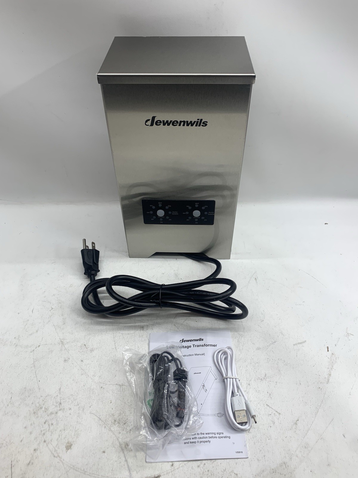 DEWENWILS 300W Low Voltage Landscape Transformer 2-Zone Stainless Steel Landscap