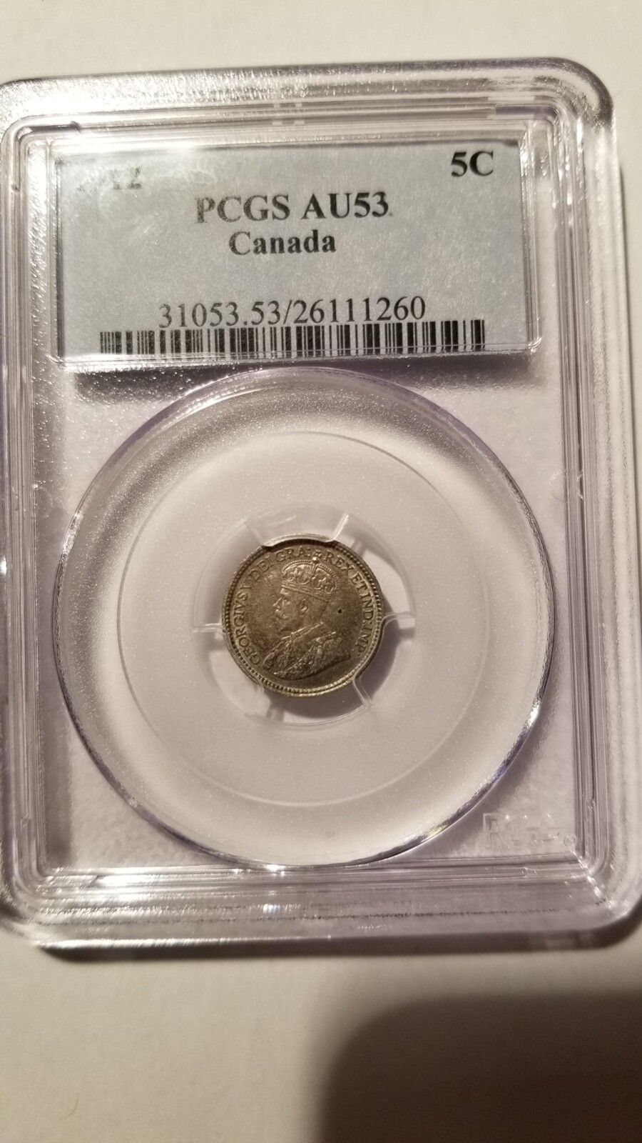 CANADA FIVE CENT 1912   AU  PCGS