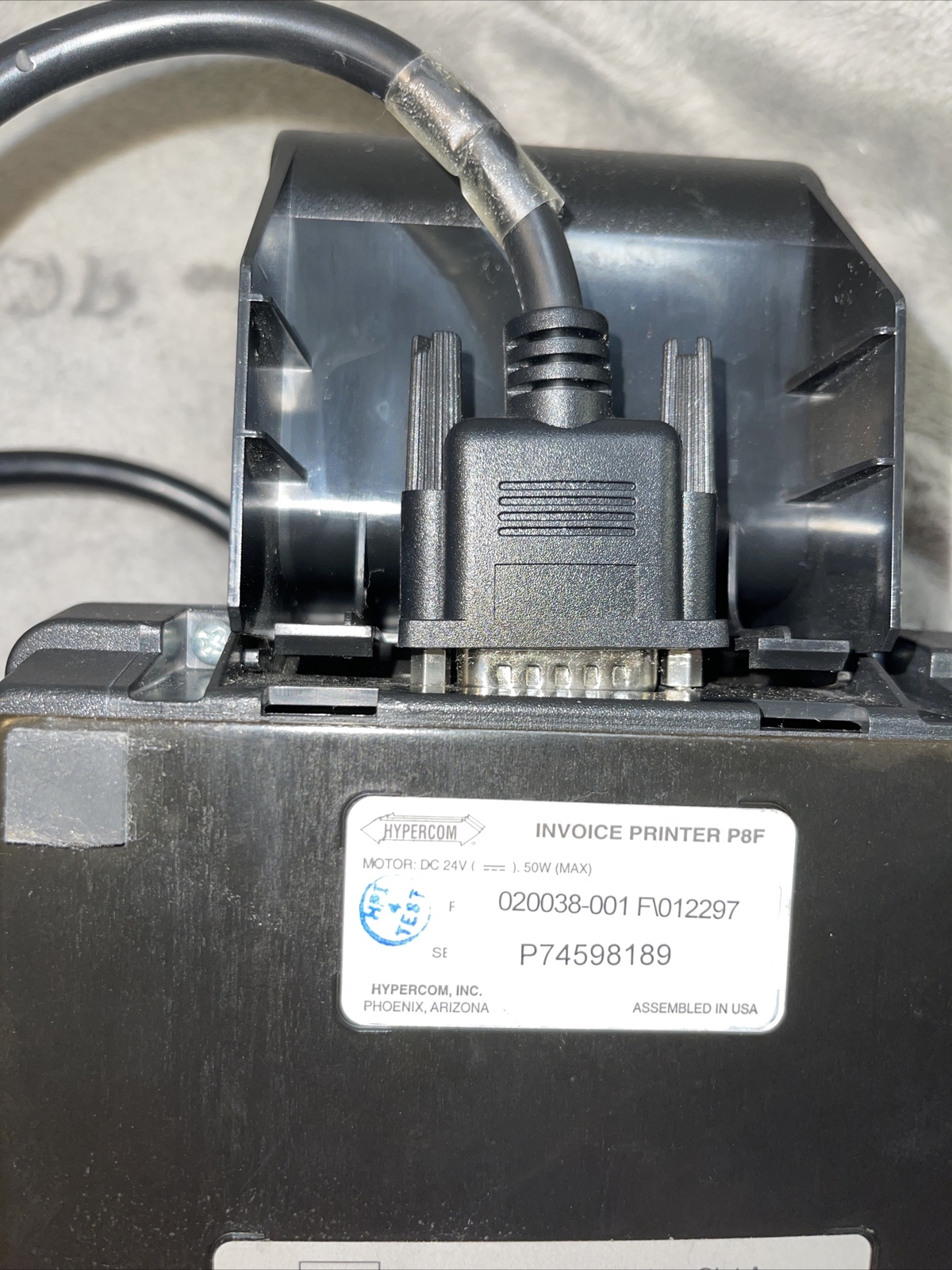 Hypercom Invoice Printer P8F & Paper Roll And Cable