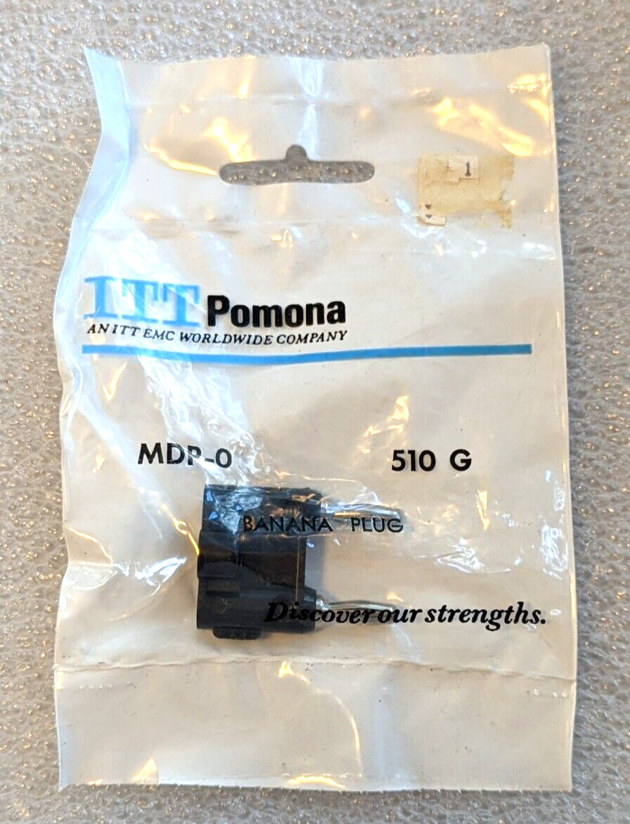 ITT Pomona Banana Plug Black MDP-0 Double Plug Black - NOS