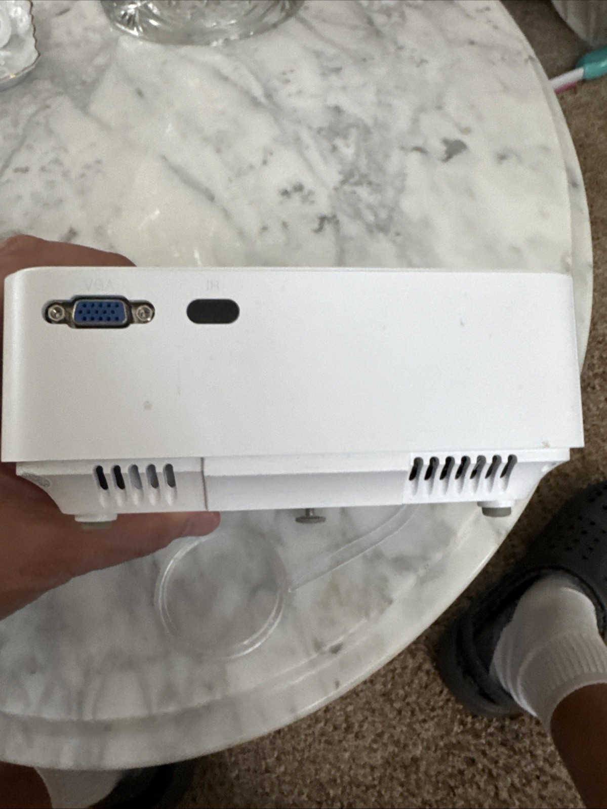 HOMPOW F1 White Mini Portable LED Projector Model T-20