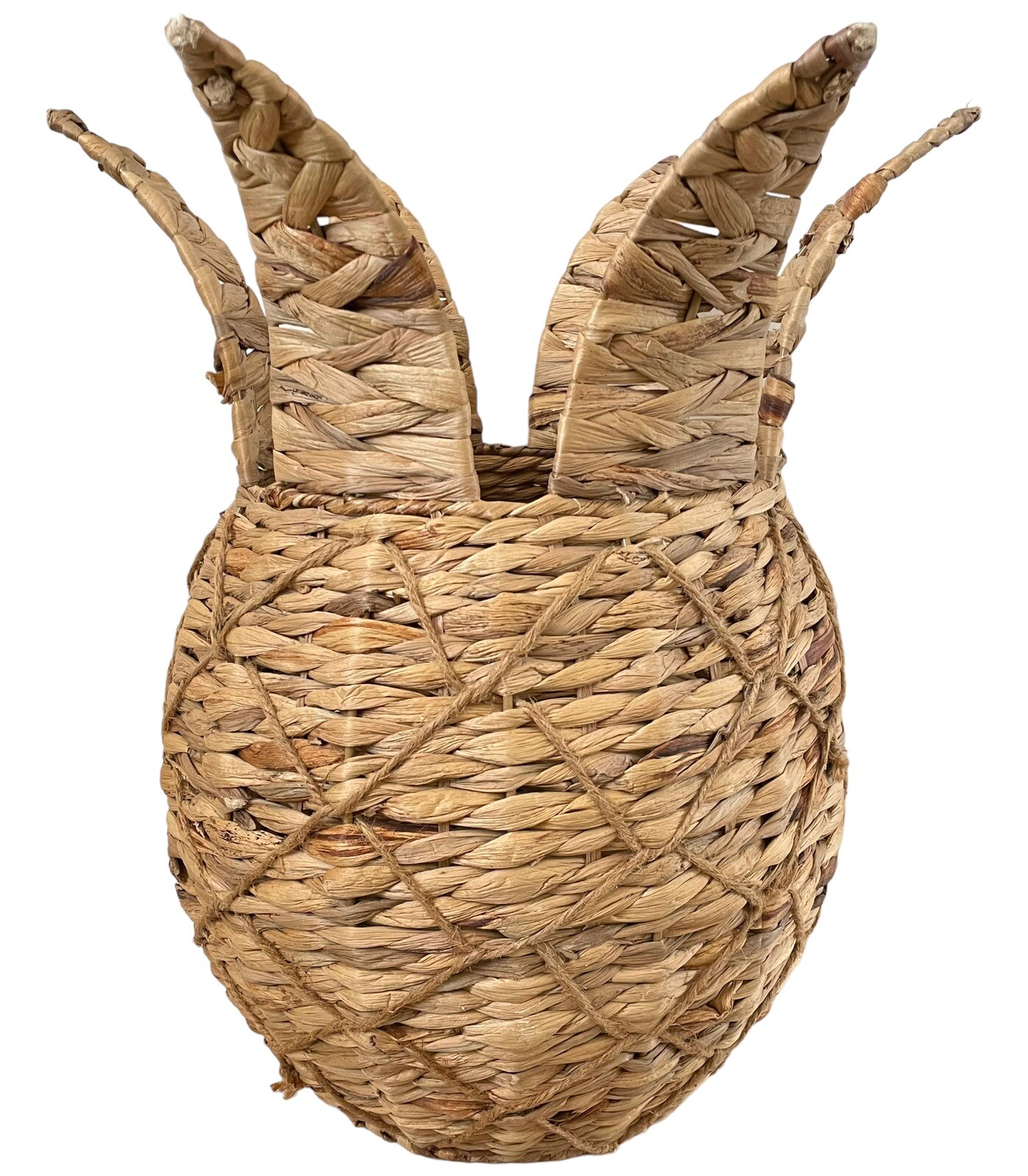 Boho Woven Wicker/Jute Pineapple Planter or Storage Basket. 12x17”
