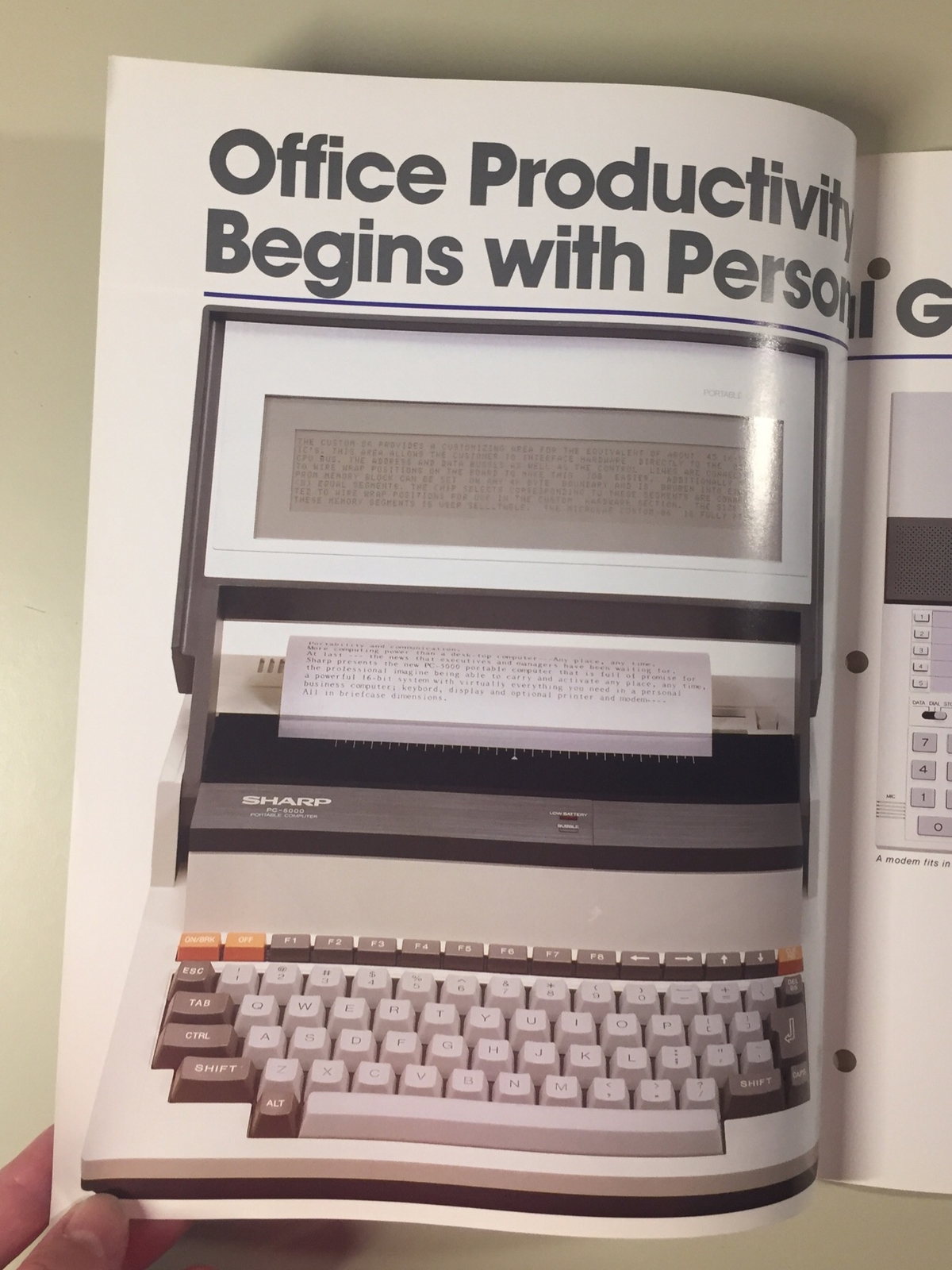 Vintage 1983 SHARP PC-5000 Portable Computer Brochure VHTF