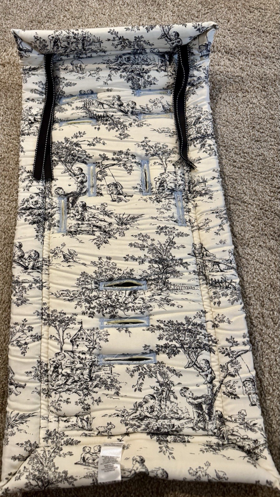 Boutique, Stroller Liner, Baby Blue Reversible, Thick Padding Adjustable