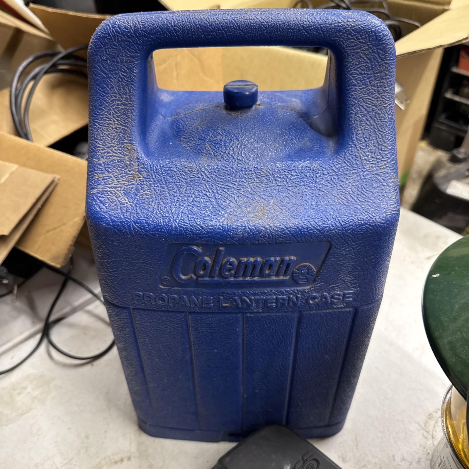 Vintage Coleman Propane Camping Lantern Model 5114 With Amber Globe Working Case