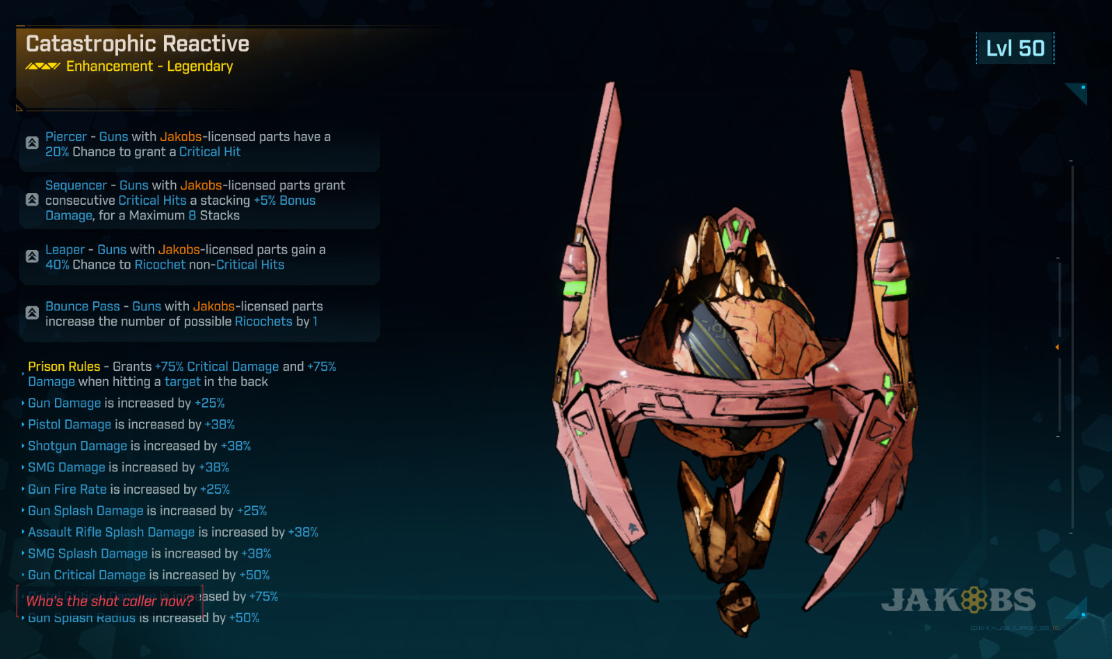 Borderlands 4 • MODDED ENHANCEMENT • Reactive • 4 perks • Lvl 50 • PS PC XB