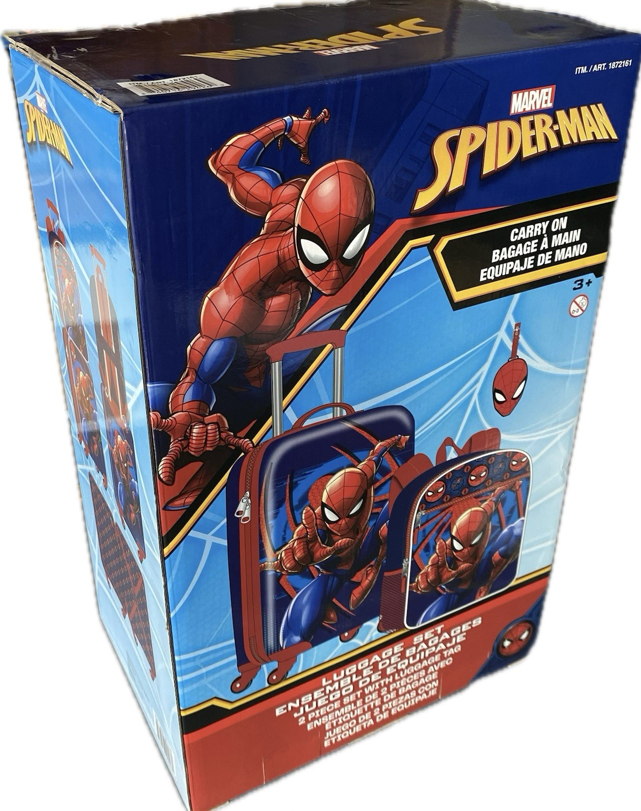 Marvel Spiderman Kid’s Licensed 2 Piece Luggage Set Item 1872161 New In Seal Box