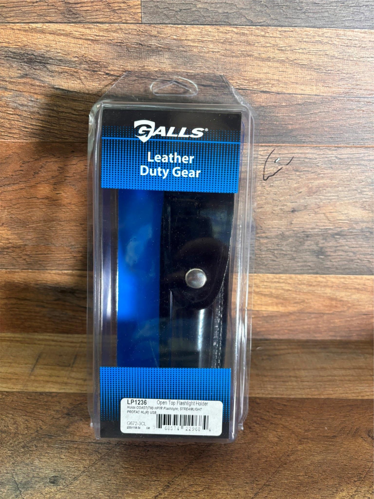 Galls LP1236 Leather Duty Gear Open Top Flashlight Holder-New in Package